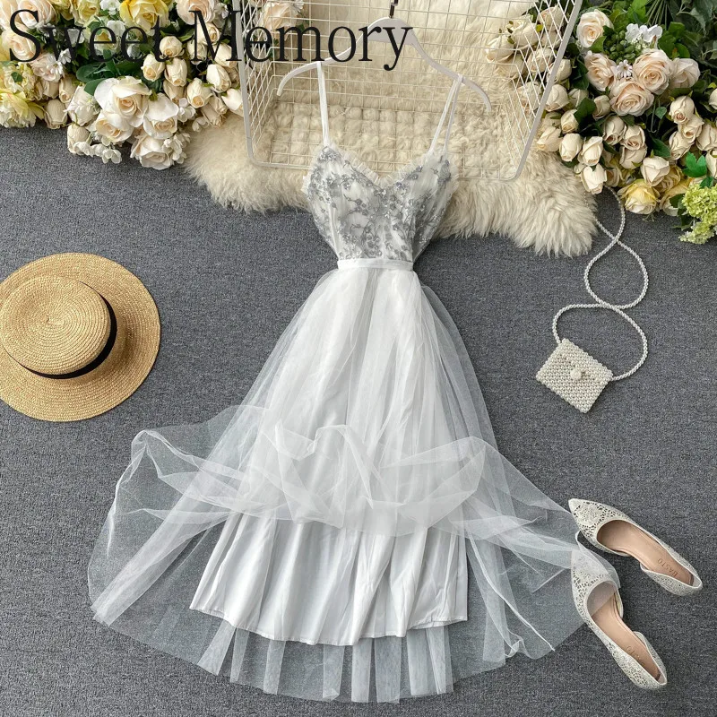 Платье женское коктейльное из тюля без рукавов с блестками на лето | Свадьбы и