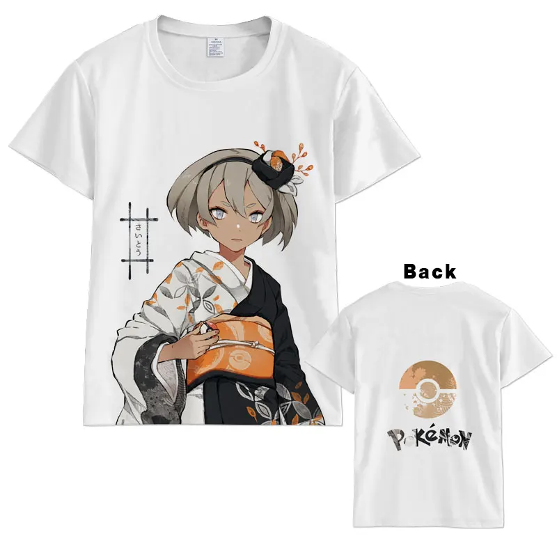 Hot Japanese Anime Pokemon Nessa Lu Lina T-shirt Men Women Short Sleeve Summer Cosplay Costumes Tops Unisex t shirt | Мужская одежда