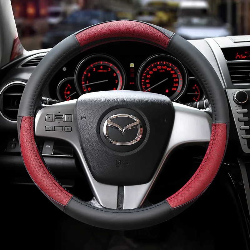 

Leather car steering wheel cover for Mazda 3/6 Atenza cx-5 cx-4
