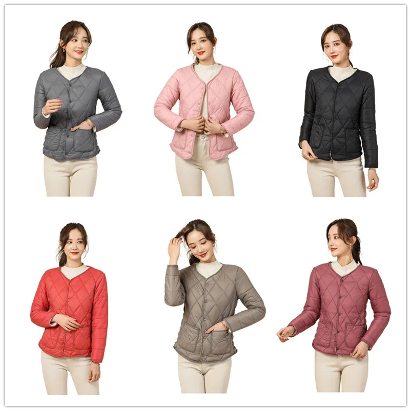 2021 New Women's Fashion Coat ，Winter Coat Down Jacket，Solid Woman Cotton Coat，V-neck Women Coat Jacket，plus Size Winter Coat