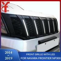 front grille cover with led for nissan navara np300 2014 2015 2016 2017 2018 2019 frontier accessories raptor grilles ycsunz