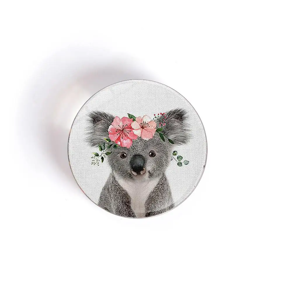 QIYUE Магнитная круглая стеклянная наклейка на холодильник с изображением