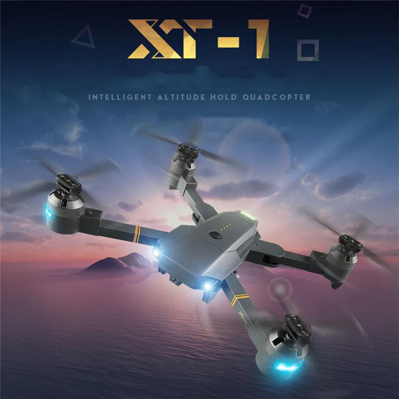 XT-1 складной Радиоуправляемый Дрон с камерой WiFi FPV 2MP RC вертолет Квадрокоптер