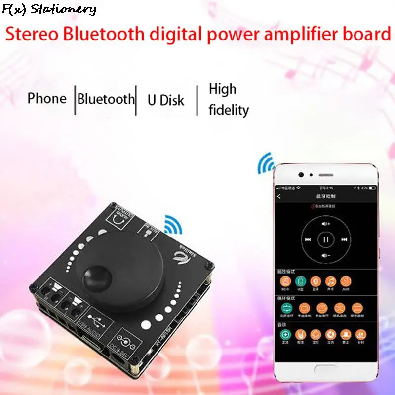 

HIFI 50W+50W TPA3116D2 Stereo Bluetooth Digital Amplifier Board AUX USB-C Input