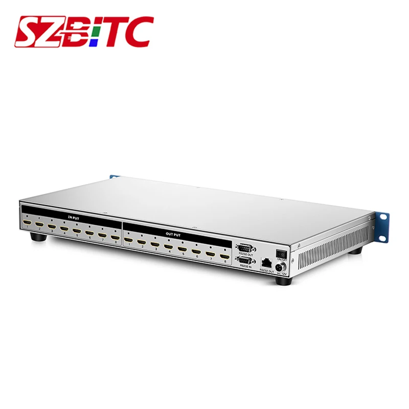 Матричный коммутатор SZBITC 4K HDMI 8x8 видеопереключатель EDID RS232 TCP/IP с дистанционным