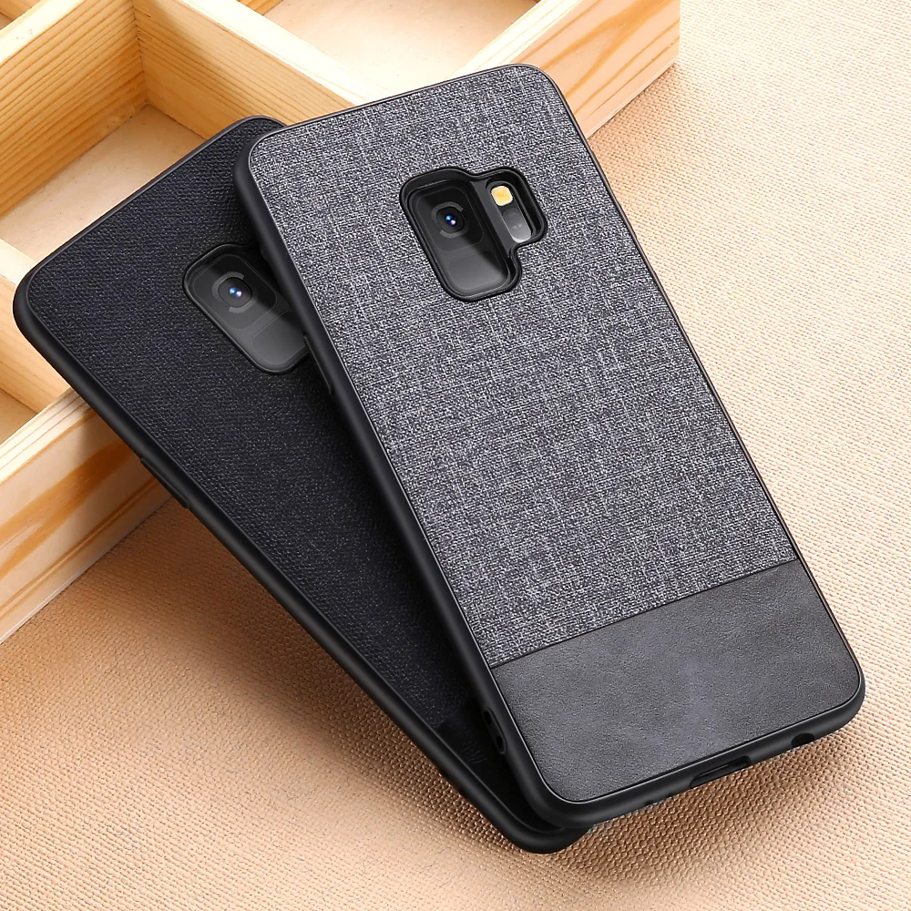 Роскошная ткань Ткань текстуры кожи чехол для телефона Samsung Galaxy S8 S9 S10E Note 8 9 A6 A8