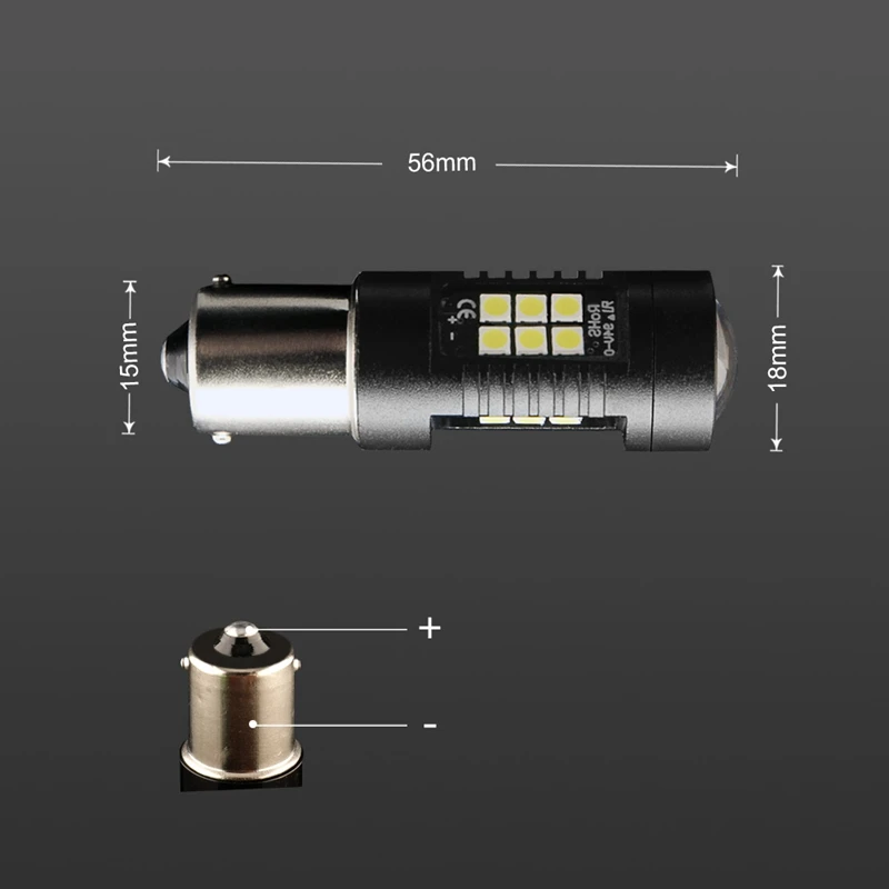 Комплект из 2 предметов 21 Вт Led 1156 Ba15S светодиодные лампы автомобиля светильник s