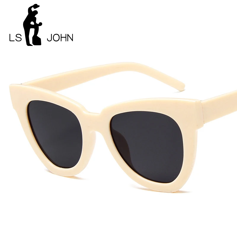 Женские винтажные солнцезащитные очки LS JOHN леопардовые кошачий глаз с защитой