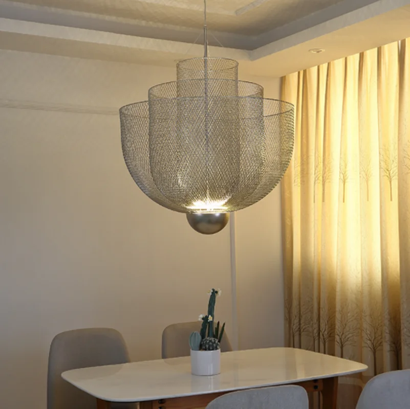 

Nordic Metal Meshmatics chandelier Modern italian design lamp Home Deco Art Led Dining Room Restaurant living room lighting