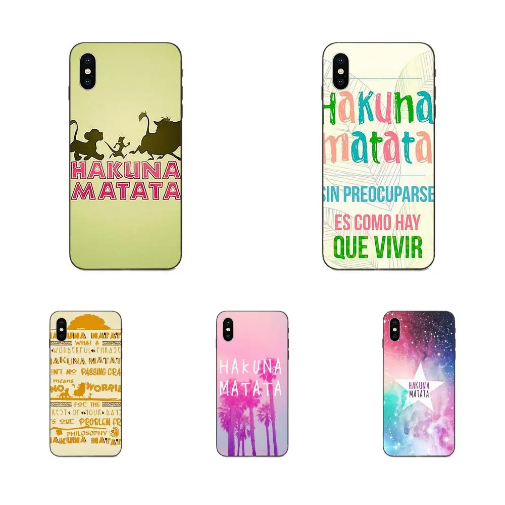 For Apple iPhone 4 4S 5 5S SE 6 6S 7 8 Plus X XS Max XR Soft TPU Case Coque Cover New Arrival Hakuna Matata | Мобильные телефоны и