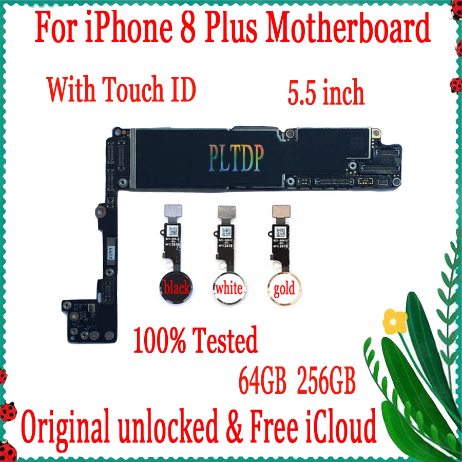 100% оригинальная разблокированная материнская плата для iPhone 8 Plus поддержка