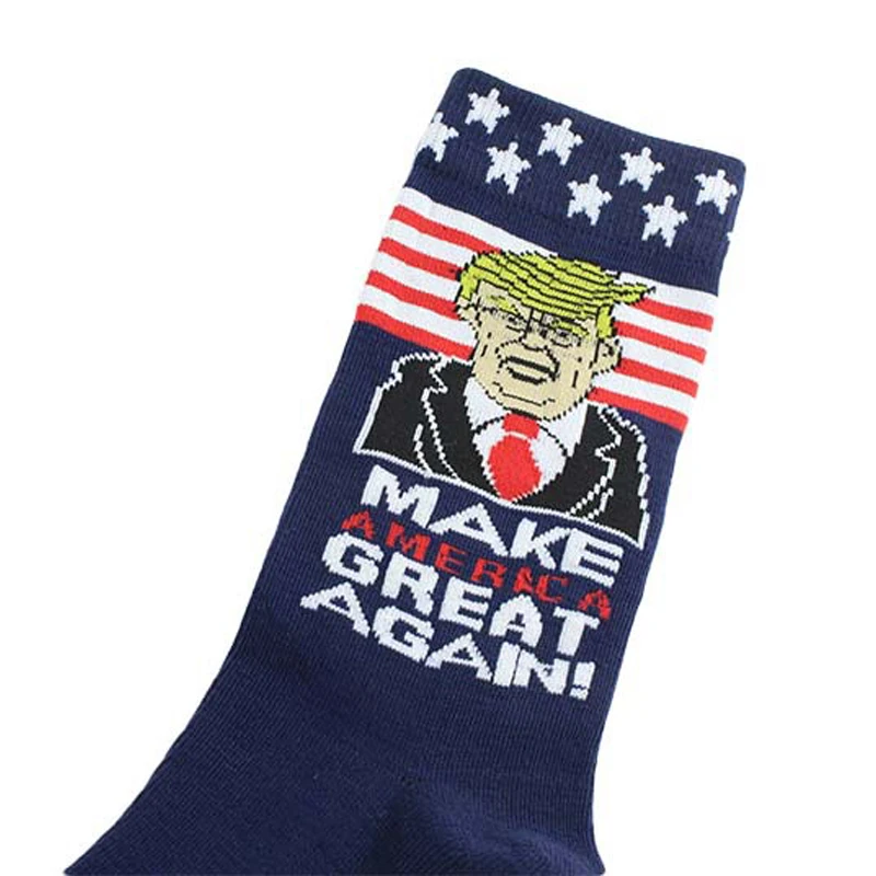Забавные крутые носки унисекс в полоску Трамп Америка Национальный флаг звезды