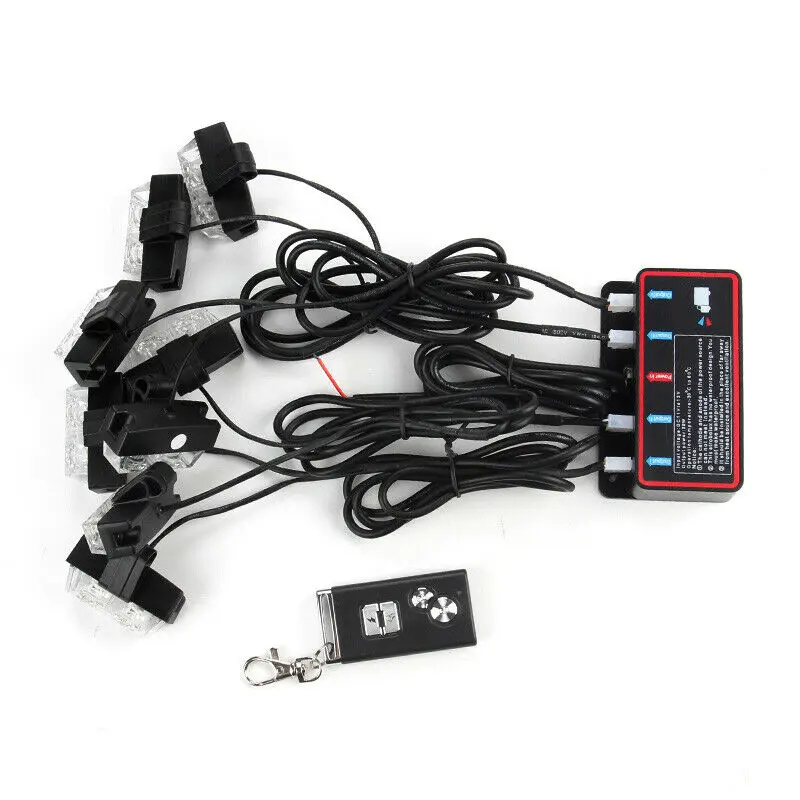 

16LED Strobe light 1set Amber+White For Front Grille Deck 12V Accessory Parts