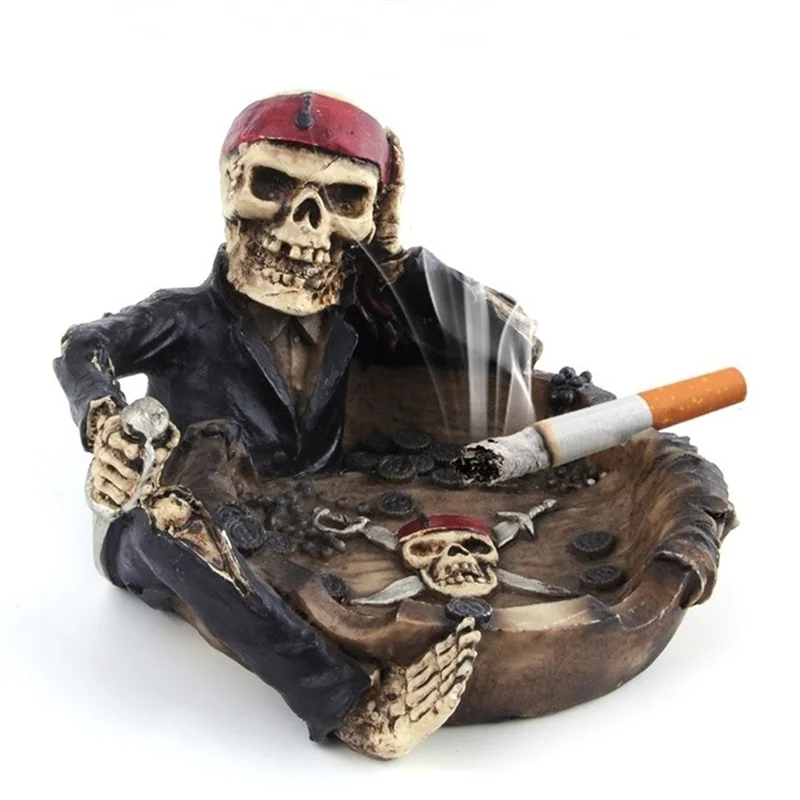 

Skull ashtray resin smoking accessories gift for boyfriend ashtrays creative home gadgets cigarette gift restaurant trays