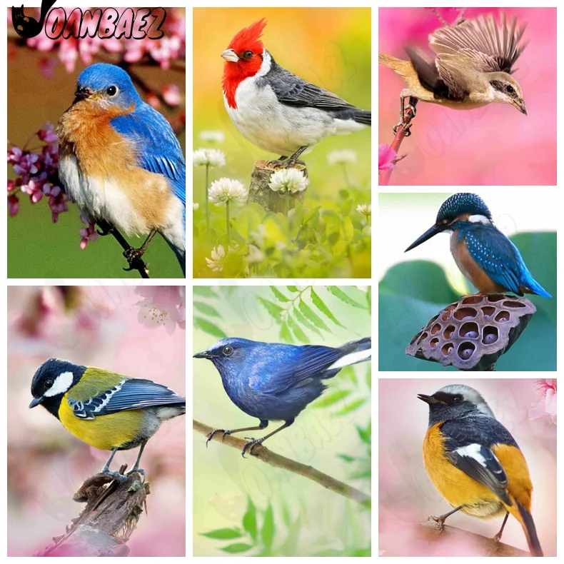 

Diamond Painting Bird Embroidery Branch Landscape Mosaic Spring Sticker Diamond Cross Stitch Children's Handmade Gift Design