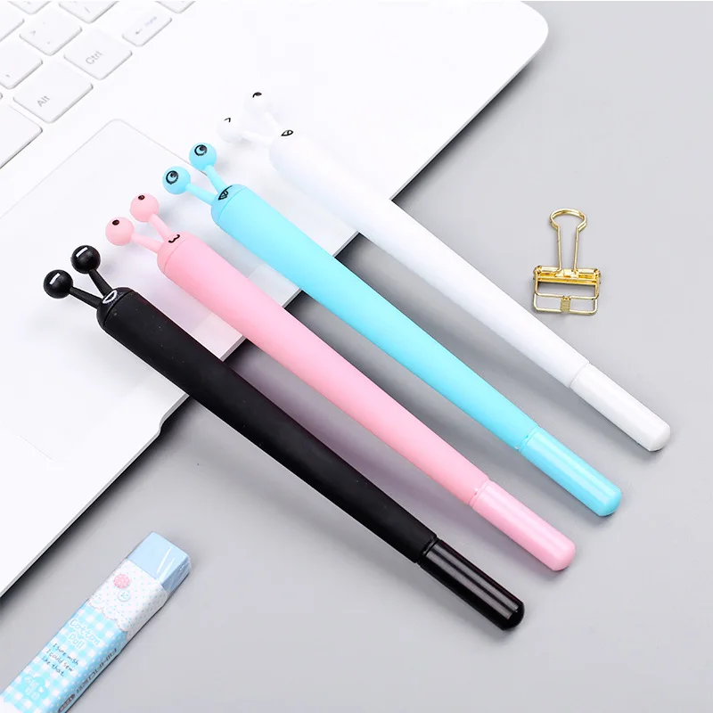 

4Pcs Learning Stationery Neutral Pen Creative Insect Neutral Pen Summer New Plastic Student Water Pen Factory Direct Cute Pen