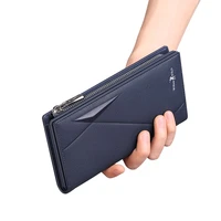 leather wallet mens long ultra thin mens card case soft wallet mens fashion 2021 trend williampolo zipper wallet rfid
