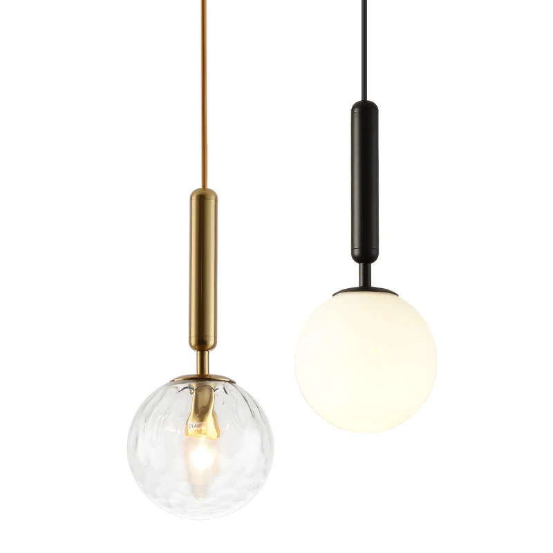 

Modern Pendant Lamp Luxurious Gold Glass Ball Lampshade Hanging Lights Fixtures For Dining Room Bedroom Decoration Lighting