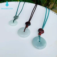 25mm natural burma jade pendant necklace quality gift ping buckle choker jewerly luxury stone jadeite for woman myanmar emerald