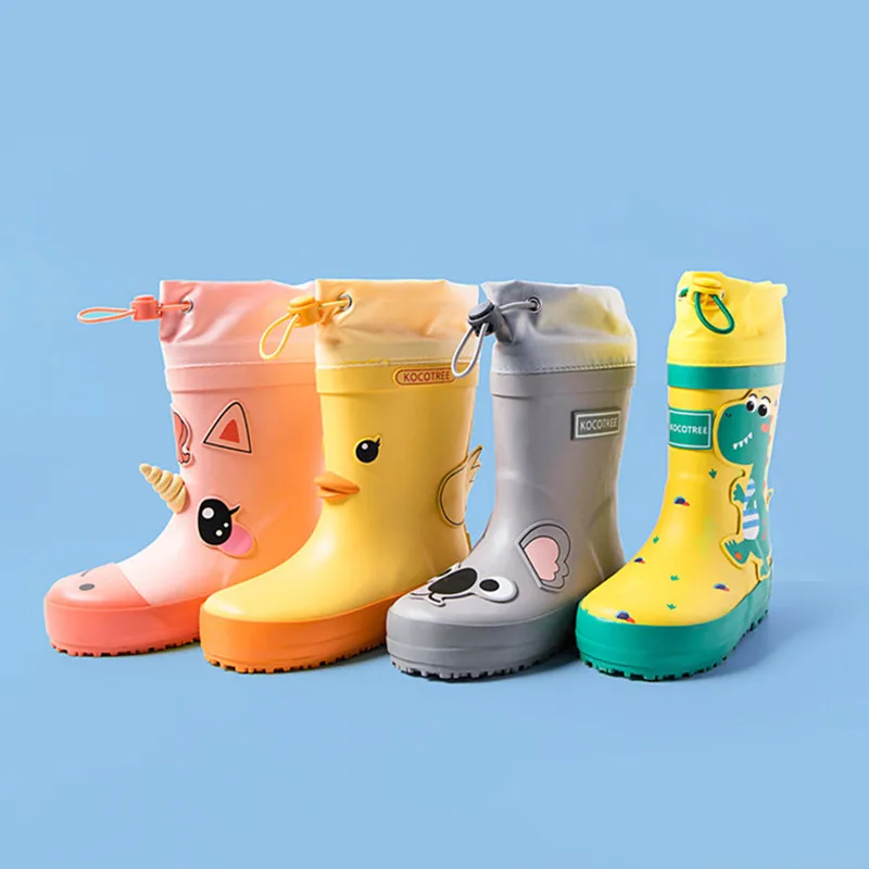 ULKNNChildrenRainBootsKidsGirlCutePrintedRubberBootsKaloszeDlaDzieciBoyWaterproofBabyWaterShoeFactory