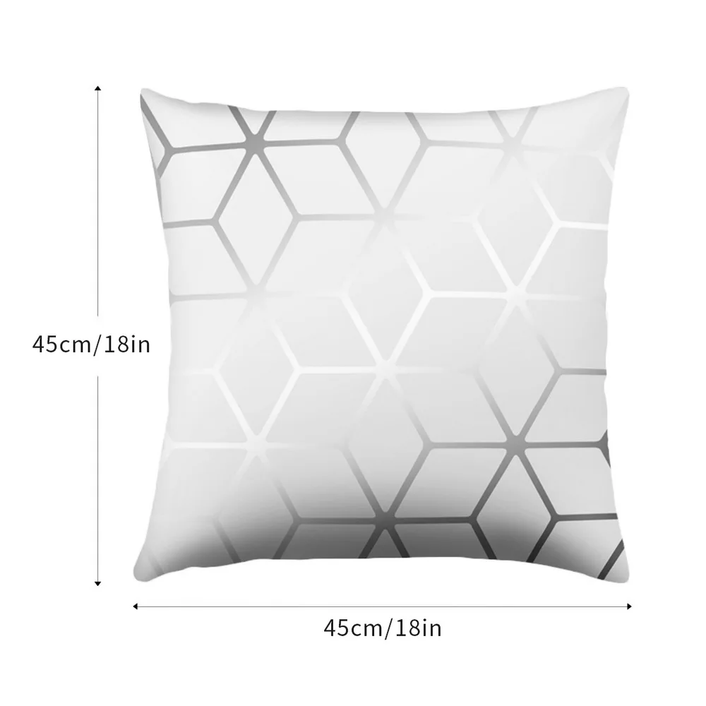 Gray Striped Geometric Cushion Cover Pillowcase 45*45cmThrow Pillow Home Bedroom Sofa Decorations | Дом и сад