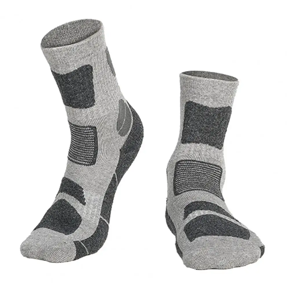

1 Pair Winter Men Thermal Socks Thicker Moisture Absorption Thermal Outdoor Snowboarding Skiing Warm Solid Sport Cycling Socks