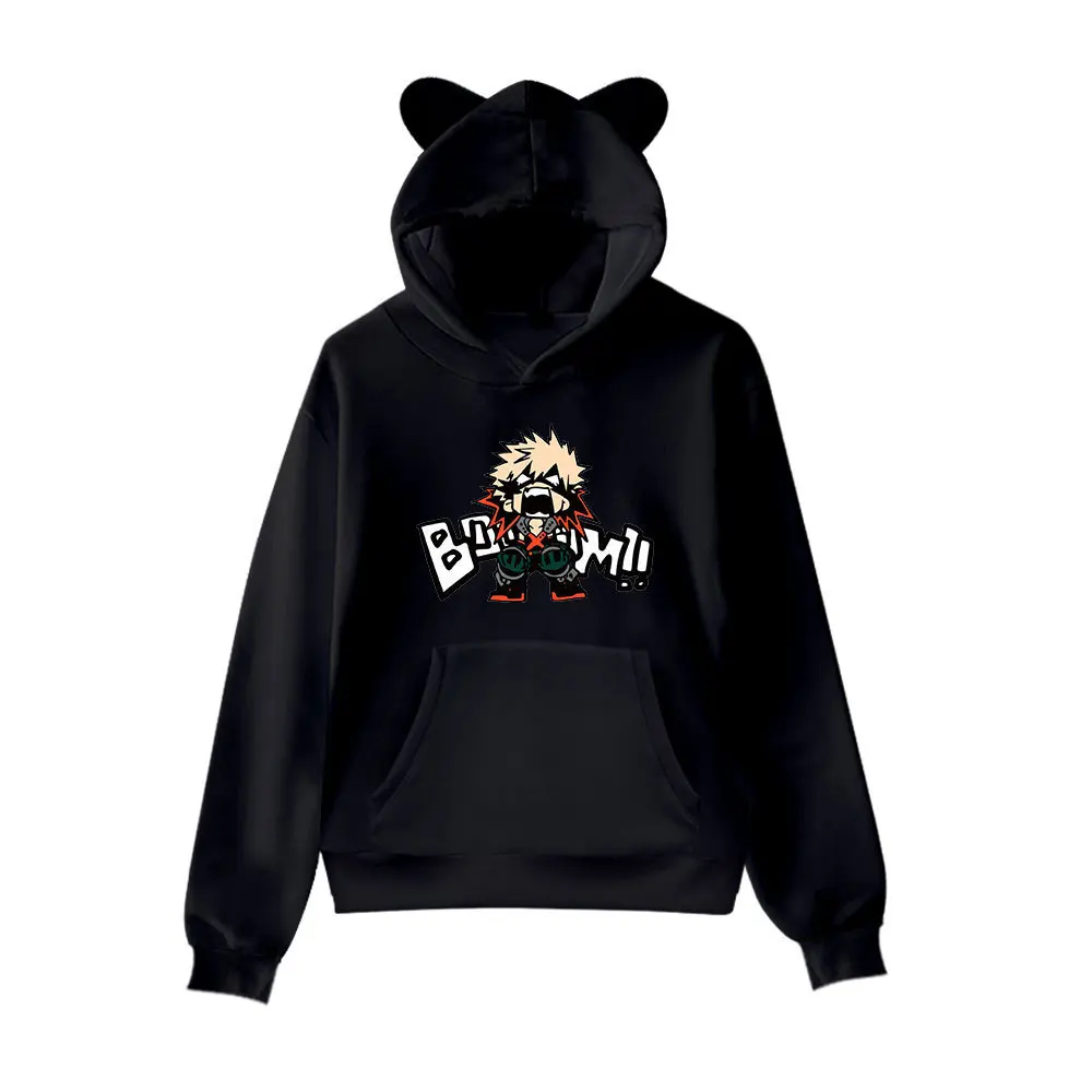 

Sexy Anime My Hero Academia Hoodies Hooded Cat Ears Sexy Cute Casual Hip Hop Boys/girls Harajuku Streetwear My Hero Academia