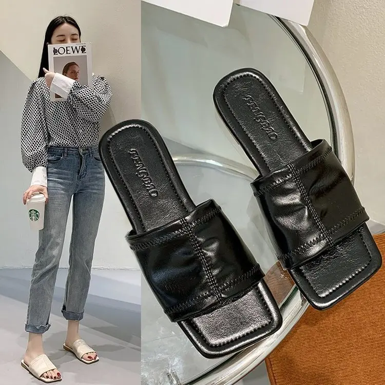 

Fairy Style Outer Wear Sandals and Slippers Female Ins Tide 2021 Summer New Net Red Flat Bottom Comfortable Flip Flops