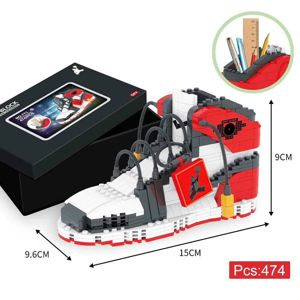 Спортивная баскетбольная обувь строительные блоки модели кроссовок контейнер