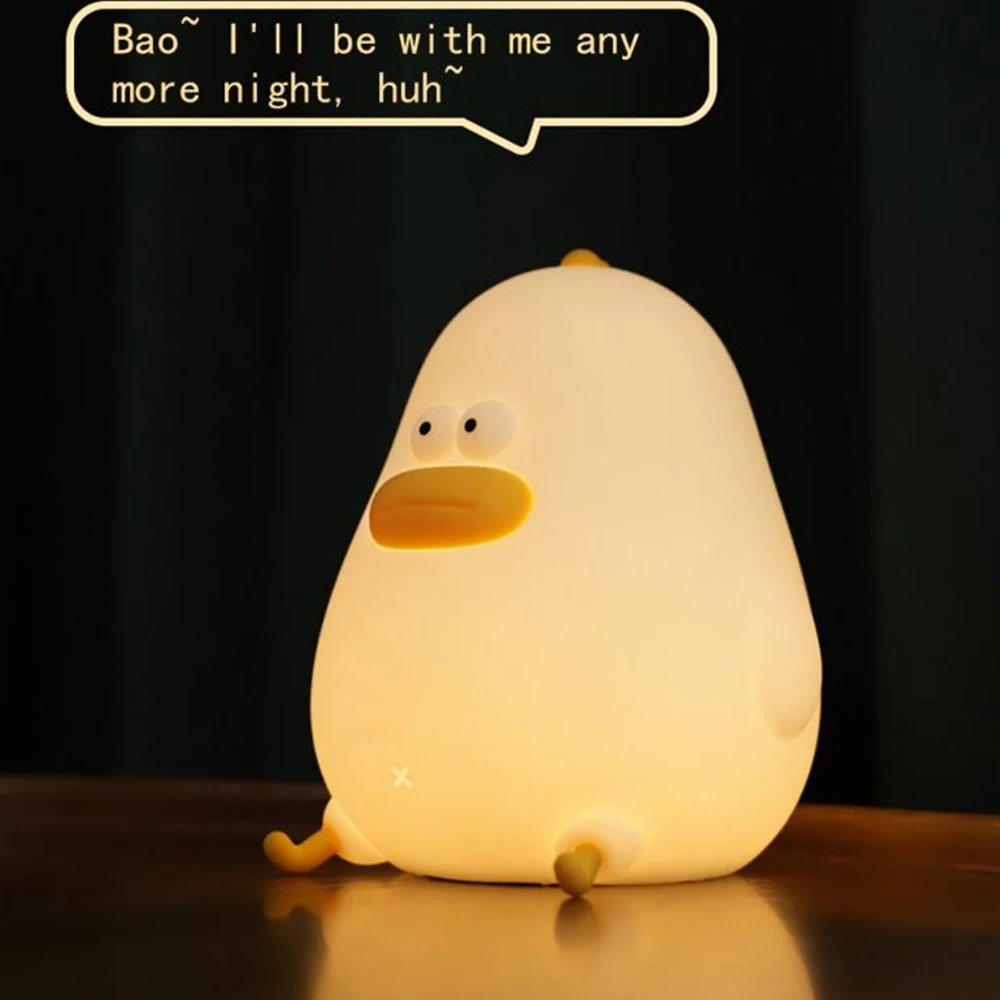 

Silicone Chicken Lamp LED Children Night Light Touch Sensor Lighting USB Charge Bedside Romantic Kid Gift Bedroom Decor Lamps