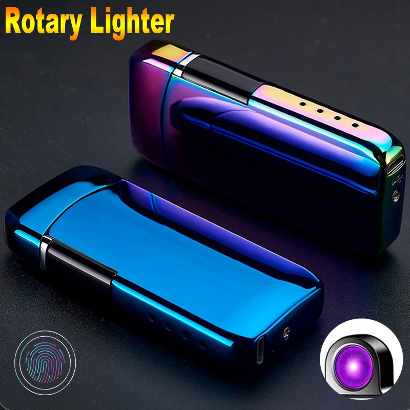 Металлическая электрическая вращающаяся ветрозащитная зажигалка с двойной