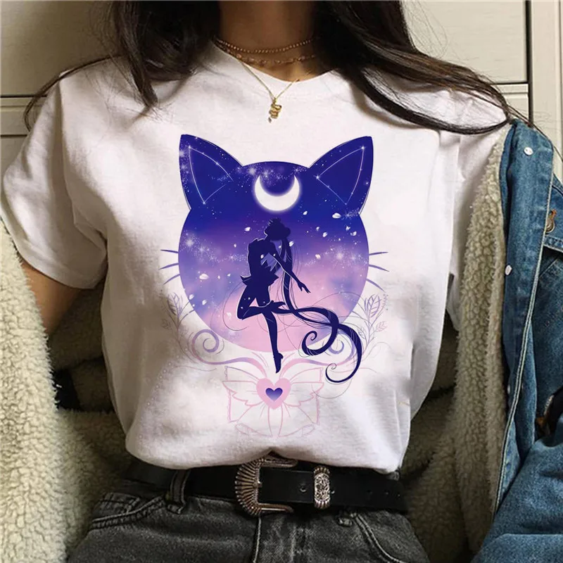 Женские футболки с героями мультфильмов женская одежда Футболка Harajuku Женская