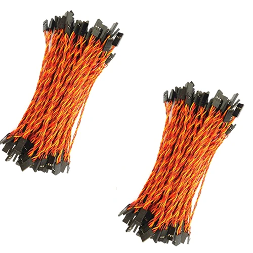 

100Pcs 40cm Male to Male 30 Core Filaments Twisted Pair Wire Extension Leads For Airplane Model Steering Motor Brown-Red-Orange