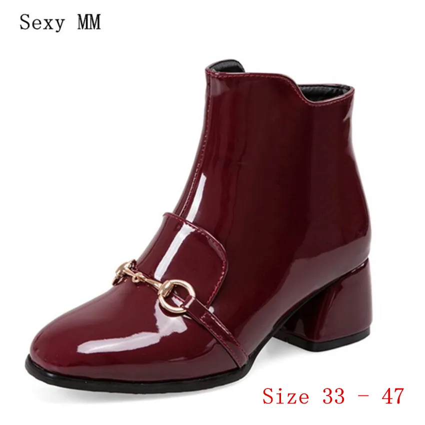 Женские ботильоны на весну и осень квадратный средний каблук полусапожки