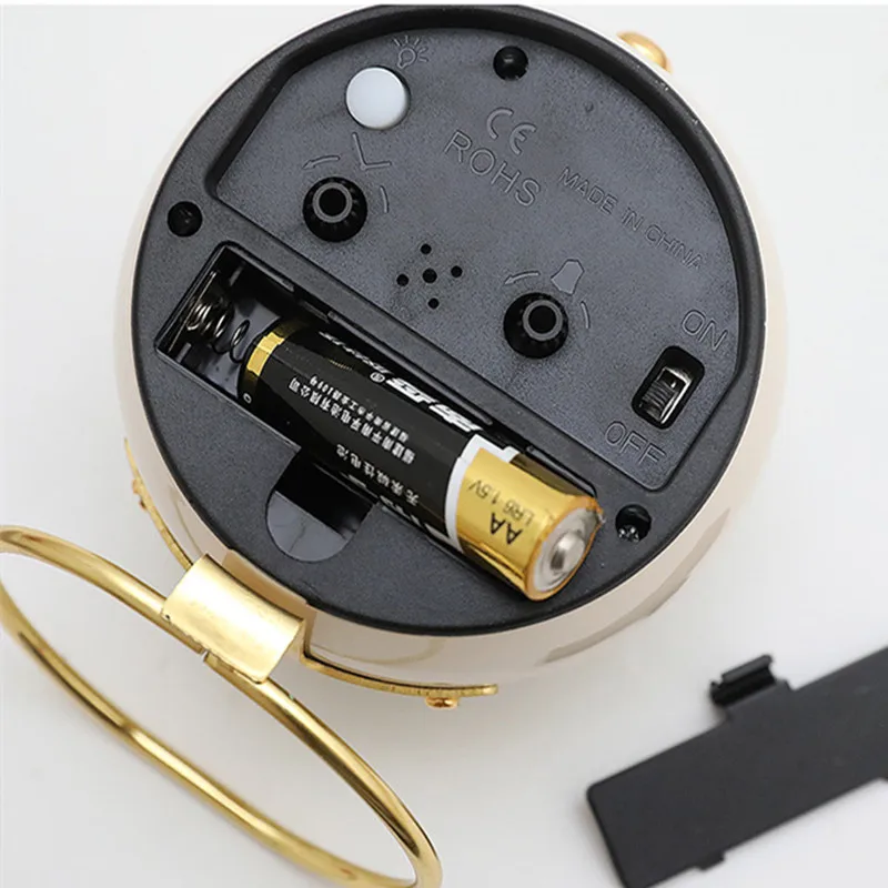 

Electronic Alarm Clocks Home Luminova Function Metal Frame Circular Pure Color Desk Clock Exquisite Table Decoration Accessories