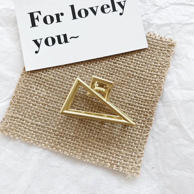 Золотые геометрические заколки для волос в стиле ретро металлическая заколка с