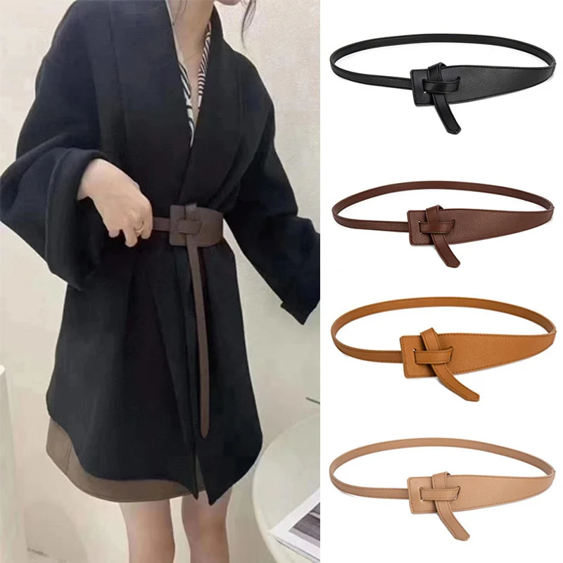 

Newly 2021 New Spring Summer PU Leather Women Belt Stitch Personality Long Wide Belt Women Fashion All-match Dress Belt m99