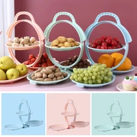 rotating snack box candy food storage box wedding candy plates double deck dried fruit folding snack bowl