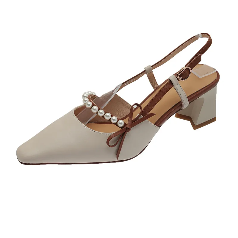 

High Heels Women's Summer Fashion Mary Jane Shoes with Thick Heel Toe Sandals for Women