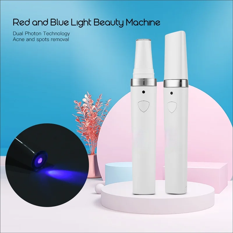 

Red Blue Light Therapy Acne Remover 3 LED Photon Warm Treatment Face Acne Spot Removal Tool Facial Skin Care Beauty Machine