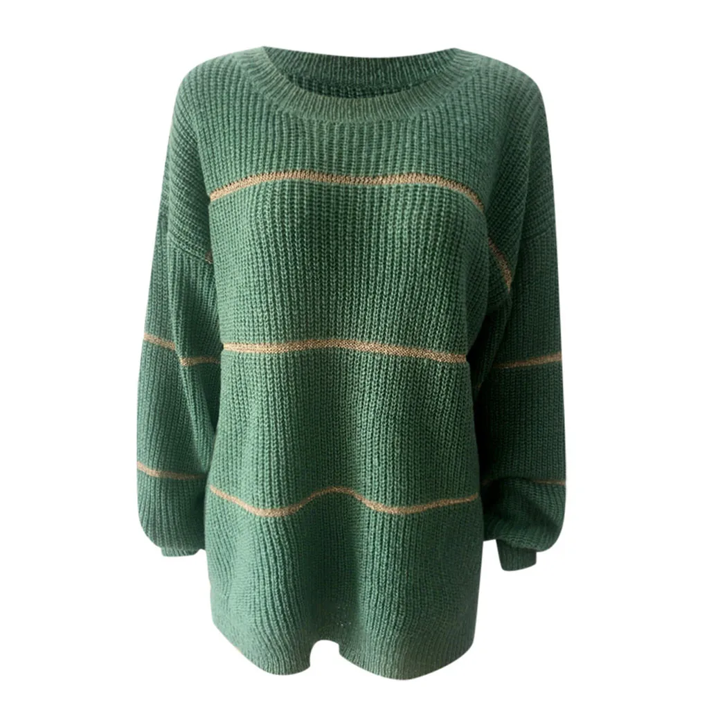 Women's Sweater Casual O-Neck Winter Solid Long Sleeve Maglione Pullovers Loose Knitted Jacket poleras mujer D18 | Женская одежда