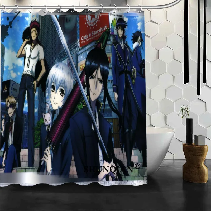 

Custom K Project Anime Fabric Modern Shower Curtain Polyester Fabric Printing Bathroom Curtain Waterproof With Hook Bath Curtain