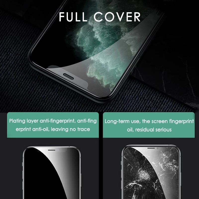 Защитное стекло с полным покрытием для iPhone 12 11 7 8 6 6s Plus Защита экрана X XR XS Pro Max