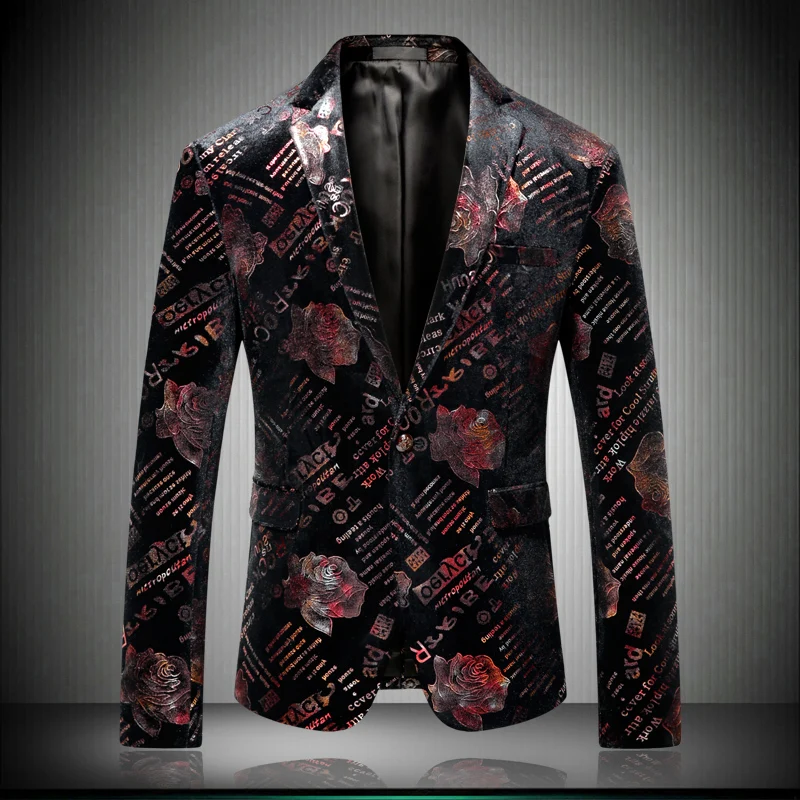 

Rsfocus Mens Floral Blazer 2020 High Quality Man Blazer Casual Suit Jacket 5XL Brand Slim Fit Wedding Prom Blazer Hombre XZ413