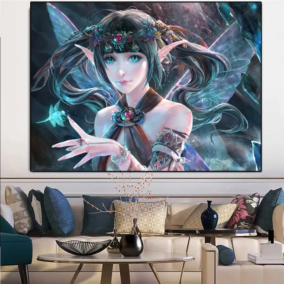 

Diamond Painting 5D DIY kit Elf girl art cross stitch full square round diamond embroidery mosaic Room decoration