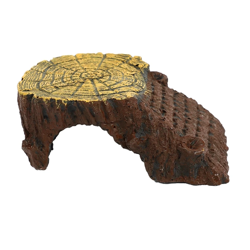 

Ramp Mounted Resin Hut Habitat Landscape Aquarium for Aquatic Turtle Decoration