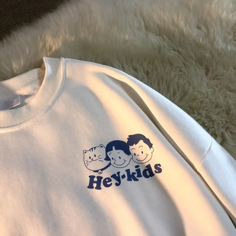 

2021 New Korean Long Sleeved Pullovers Women Sweatshirt Oversized Harajuku Clothes Coat Sweatshirt Women Blouse Printed Fashion