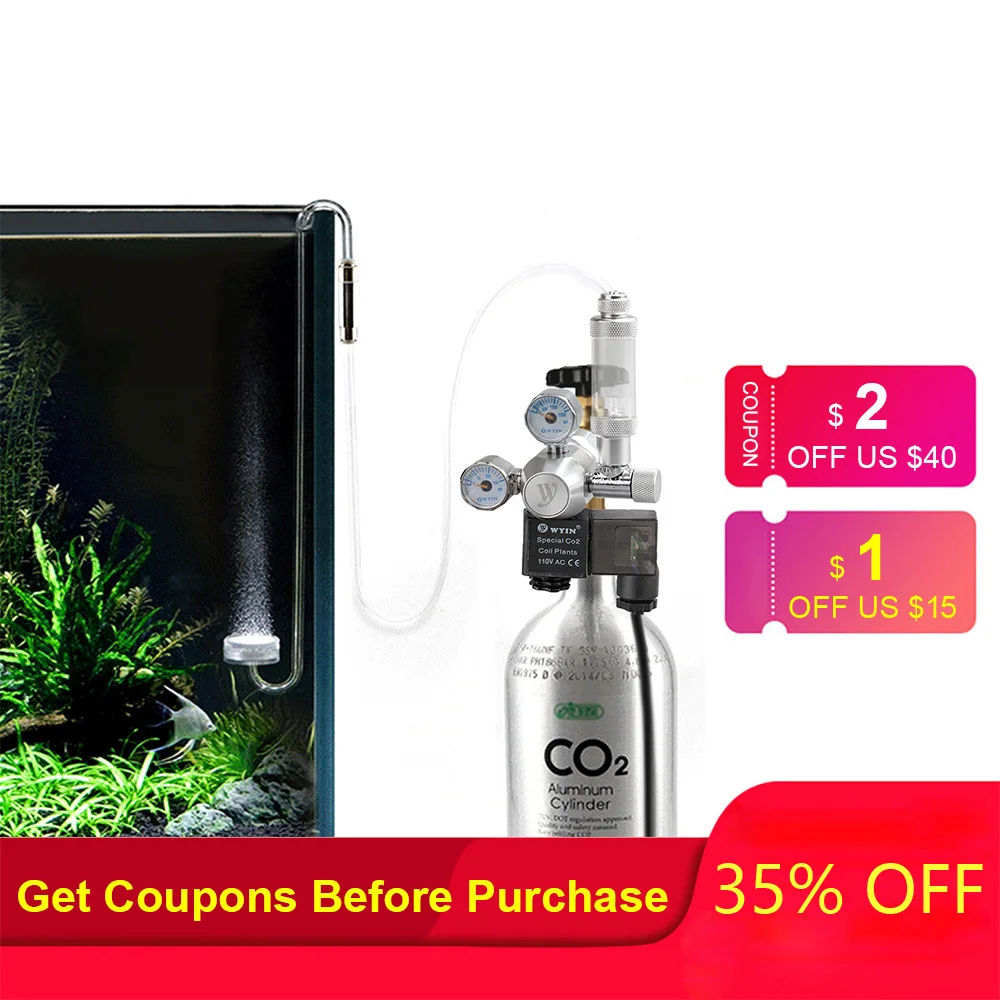 Регулятор Co2 для аквариума из нержавеющей стали Алюминиевый цилиндрический