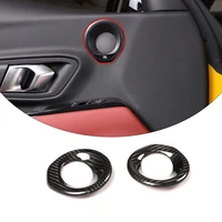 for 2019 2022 toyota gr supra a90 real carbon fiber car door horn decorative ring cover sticker interior accessories