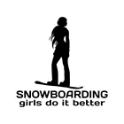 Сноубординг девушки делают это лучше цыпленок сноубордистская девушка украшения наклейки для автомобилей черныйсеребристый 15*15 см
